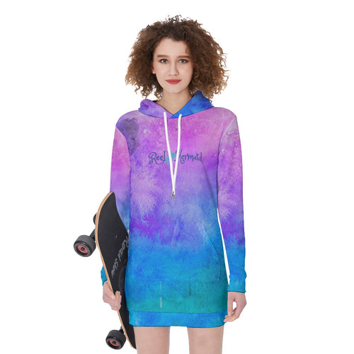 Reel Mermaid Cotton Candy Women's Hoodie Dress