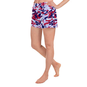 Patriotic Saltwater Camo Women's Athletic Short Shorts