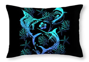 Marlin, Mahi, And Sailfish Blues - Throw Pillow